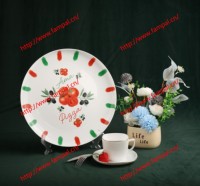 Ensemble de verrerie classique en opale avec bordure dentelée, compatible micro-ondes, assiettes, bols, tasses, bols à pizza personnalisables pour la maison et l'hôtellerie