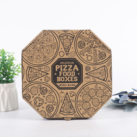 Boîte à pizza en carton ondulé recyclable, impression couleur UV, logo personnalisé, carton écologique jetable pour la restauration à emporter