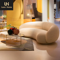 Canapé de salon incurvé de luxe 3 places, fabrication directe OEM, mobilier moderne pour la maison