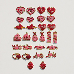 Colgantes de aleación con forma de corazón para el Día de San Valentín, accesorios para hacer joyería DIY, regalo unisex, aleación de zinc GJ246 - Product Image 4