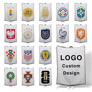 Couverture <span class=keywords><strong>tapisserie</strong></span> de soutien pour supporters de football 2026, motif d'équipe personnalisé, jacquard tissé, avec franges, pour promotion - Product Image 4