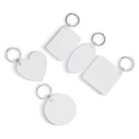 Porte-clés vierges en acrylique pour sublimation, formes simples : rectangle et rond, pour porte-clés ou porte-étiquettes.