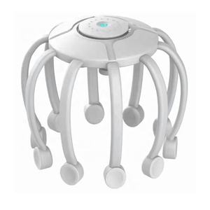 <span class=keywords><strong>MELYA</strong></span> Masseur de cuir chevelu portable en forme de pieuvre, masseur de tête sans fil à vibration, blanc et noir, 1100 mAh - Product Image 1