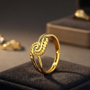 Elegant Trendy Gold <b>Finger</b> <b>Ring</b> for Women Swirl Floral Design Minimal Engagement <b>Ring</b> Daily Wear Party Wedding Gift Rhodium - Product Image 2