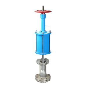 Yoshitaka Pneumatic Discharge Valve Dn80 Flange Connection Gate Type For Feeding Chemical Resistant <b>PTFE</b> Lined - Product Image 4
