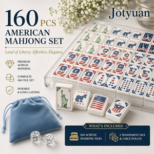 Ensemble de Mahjong Américain Artisanal de Luxe Moderne, 160 Tuiles en Acrylique Haute Densité |   Jeu de <span class=keywords><strong>poker</strong></span> portable Jumbo Tiles - Product Image 5