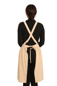 Tabliers en <span class=keywords><strong>lin</strong></span> de cuisine style <span class=keywords><strong>japonais</strong></span> beige à bretelles croisées - Product Image 6