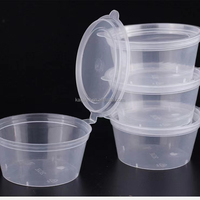 1,2,3,4oz 50ml tasses à sauce articulées en plastique 25ml Sauce jetable tasse alimentaire avec couvercles fabricant/grossiste/fournisseur