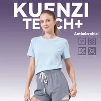 T-shirt pour femme Kuenzi 7A antibactérien, séchage rapide, sensation de fraîcheur, 180 GSM, 50% polyester, 50% élasthanne, respirant, pour l'été
