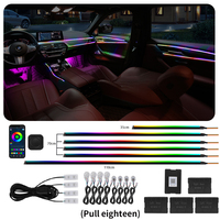 Symphony RGB LED Lumière ambiante pour voitures 18 1 Lampe d'ambiance à fibre optique avec contrôle APP Décoration intérieure arc-en-ciel