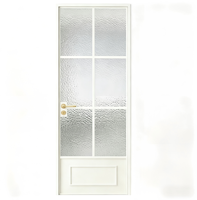 Porte française minimaliste en alliage d'aluminium, cadre blanc, verre, style français, portes battantes étanches pour villa et salle de bain