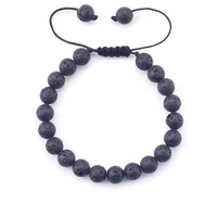 Vente en Gros Bracelets Macramé Tressés Ajustables Tendances en Perles de Pierre Naturelle et Cristal de 8 mm pour Hommes, Femmes, Symbole Chrétien