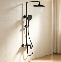 Ensemble de douche mural WEIHAO gris anthracite à pression accrue avec mitigeur en laiton pour projets hôteliers et usage domestique