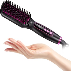 Cheap Electric Hair Heating <b>Brush</b> Hot Straightener <b>Curly</b> Comb Wet Dry Hair Detangler <b>Brush</b> Ceramic Home Salon Hair Comb <b>Brush</b> - Product Image 2