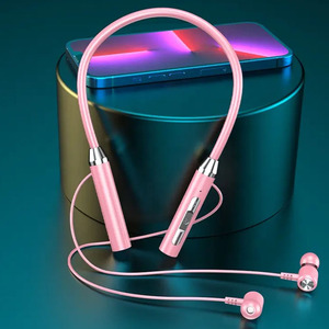 Headset Nirkabel Olahraga yang Dipasang di Leher dengan Baterai Besar, Headset Ponsel yang Dipasang di Leher dengan Daya Hisap Magnetik Binaural, Earphone Termurah - Product Image 4