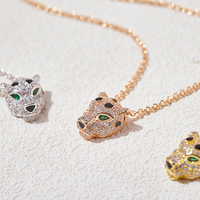 Chaîne de col mini tendance et sexy pour homme, collier tête de léopard pour femme, bijoux géométriques animaux