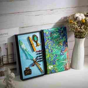 Ensemble de stylos à bille créatifs de style peinture à l'huile européenne et américaine, en métal, encre noire 0,5 mm, cadeau d'anniversaire - Product Image 3
