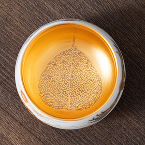 Juego <span class=keywords><strong>de</strong></span> Té Kung Fu Grande Dorado Hecho a Mano, Estilo Chino, Taza <span class=keywords><strong>de</strong></span> Cien Bendiciones con <span class=keywords><strong>Sutra</strong></span> del Corazón - Product Image 4