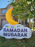 Décoration de mosquée gonflable Eid Mubarak - Tente de fête islamique violette