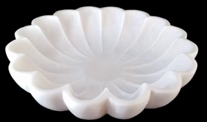 ชามลายดอกไม้หินอ่อนสีขาวขัดเงาผลิตภัณฑ์หัตถกรรมหินที่หรูหรา - Product Image 3