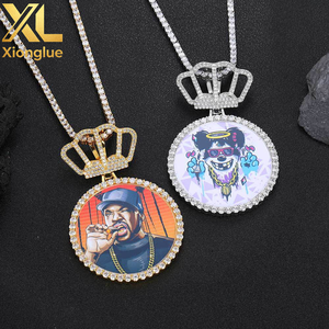 New Arrivals Crown Hook Custom Photo Pendant <b>Memory</b> <b>Gift</b> Big Round Custom Picture Pendant - Product Image 6