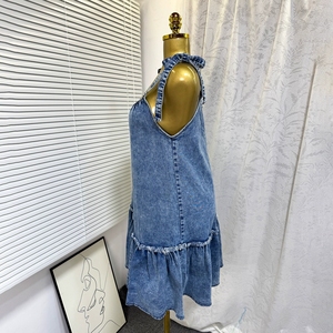 <span class=keywords><strong>Vestidos</strong></span> <span class=keywords><strong>de</strong></span> mezclilla lavados con tirantes finos y patchwork únicos, <span class=keywords><strong>de</strong></span> moda para <span class=keywords><strong>mujer</strong></span>, ¡los más vendidos! - Product Image 4