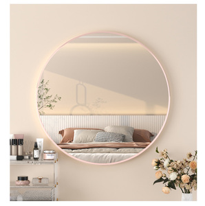 <span class=keywords><strong>Espejo</strong></span> redondo con marco de metal redondo para colgar <span class=keywords><strong>en</strong></span> la pared, fácil instalación con <span class=keywords><strong>imagen</strong></span> HD - Product Image 3