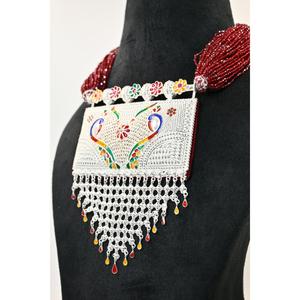Ethnic <b>Silver</b> Plated Plaster Tevati Vintage <b>Choker</b> Necklace Flower Pattern Beaded Chain Women's Wedding Gift Jewelry Statement - Product Image 5