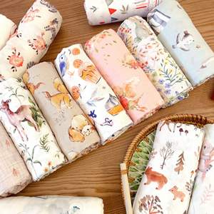 שמיכות השלכת מוסלין נשימה וידידותית לעור לנשימה ולבנים ובנות משתלה מושלם חיוני - Product Image 1