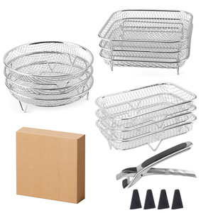 Air Fryer Grill Rack 304 Stainless Steel Square Foldable Easy To Clean Multi Layer Detachable - Product Image 3
