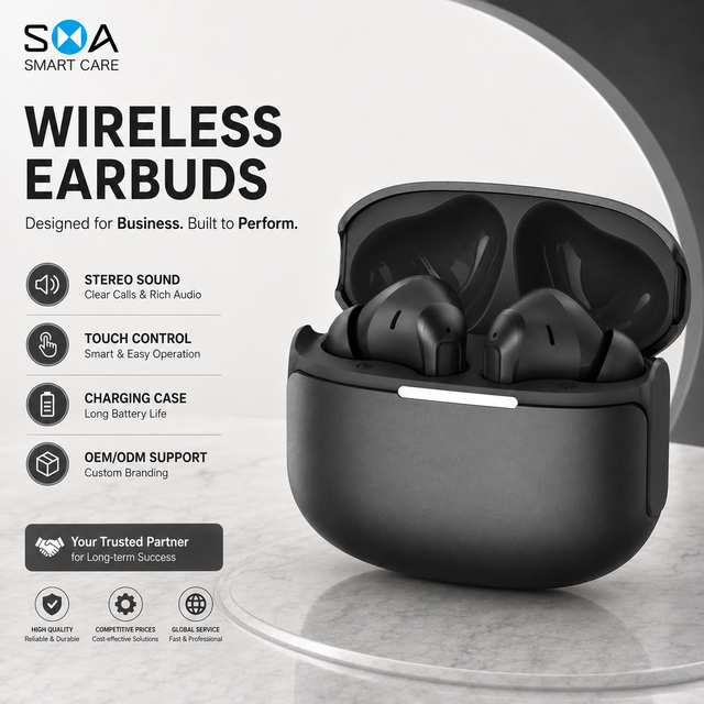OEM ODM Wireless Earbuds  TWS Earphones HD Calling Touch Control Custom Logo Charging Case