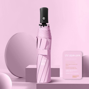 Three-fold Automatic Black Iron Bumping Cloth Black Glue Sunscreen Folding Sun <b>Umbrella</b> Printed logo Advertising Gift Fire - Product Image 6