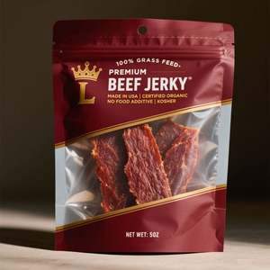 ถุงบรรจุภัณฑ์อาหารแห้งแบบกำหนดเอง ถุงพลาสติกใส่เนื้อบิลตอง เนื้อเจอร์กี้ พร้อมหน้าต่างใส เกรดอาหาร เป็นมิตรกับสิ่งแวดล้อม ขนาดตามสั่ง - Product Image 3