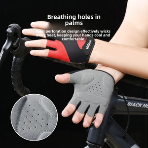 Half <b>Finger</b> Polyester Sports Cycling Gloves Breathable Shockproof Touchscreen Compatible Motorcycle Gloves for Racing <b>Bike</b> - Product Image 3