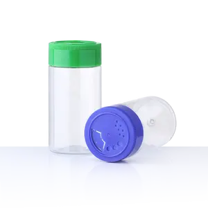 BSCI Factory BPA Free PET vuoto 100ml confezione di etichette per barattoli di spezie set di shaker per sale e pepe contenitori per bottiglie di spezie
