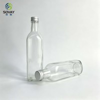 Bouteille d'huile d'olive en verre carrée allongée de 500 ml, récipient vierge à col fileté pour huile alimentaire, coffret cadeau, vente en gros disponible