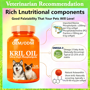 AINA 56% Aceite de Krill Natural con Astaxantina Omega-3 EPA DHA, Cápsulas de Suplemento de Pescado para Perros y Gatos - Apoyo Inmunológico, Articulaciones y Piel - Product Image 2