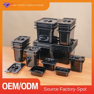 Nhà bếp hiện đại acrylic nhựa thực phẩm chứa hình chữ nhật màu đen hiển thị thương mại tủ cho - Product Image 3