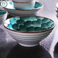 Bol à nouilles en céramique, style japonais, dessiné à la main, cadeaux de promotion, bol à salade et à soupe en porcelaine