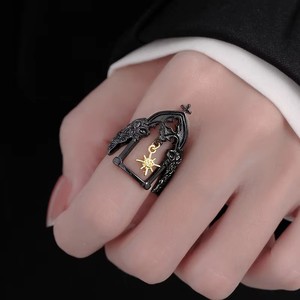 แหวน<span class=keywords><strong>ปราสาท</strong></span>จีนโบราณแหวนรูปนางฟ้าประดับอัญมณีคุณภาพสูงสไตล์ยุโรปอเมริกันย้อนยุคมีปีกที่หายไปชุบโรเดียม - Product Image 4