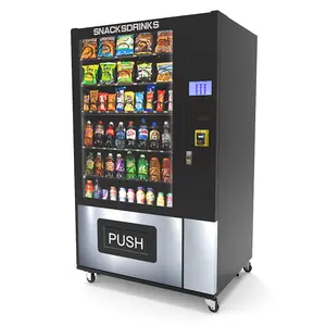 Mesin penjual otomatis OEM/ODM untuk dijual 60 pilihan kustom minuman makanan ringan minuman bisnis 150W hitam putih 80-600 buah ZD--L-7-WM