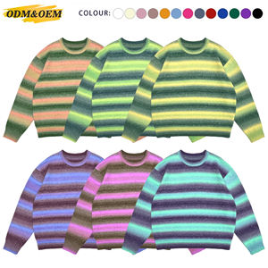 नेटवियर निर्माता कस्टम लोगो नए डिजाइन स्ट्रिप्ड अल्का मोबाल ऊन सर्दियों गर्म ग्रेडिएंट बुना हुआ लुडवर स्वेटर पुरुषों - Product Image 3