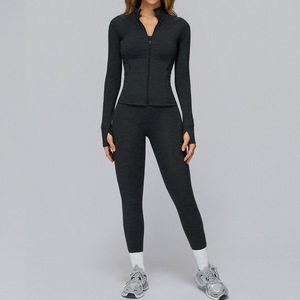 Chaqueta con Cierre, Ropa Deportiva Moderna para Gimnasio y Yoga, Corte Holgado, Manga Larga, Poliéster, Ropa para Fitness y Yoga - Product Image 1
