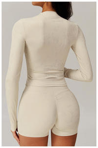 Quick-Drying Seamless Training T-Shirt Crew Neck <b>Tight</b> with Slim Fit Breathable Yoga Tops <b>for</b> Running Workout Long Sleeve design - Product Image 6