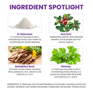 Suplemento de D-Manosa en Polvo para la Salud del Tracto Urinario, Polvo de Arándano Orgánico Sin OMG, Paquetes de Polvo para el Alivio de las Infecciones Urinarias - Product Image 4