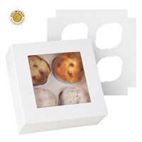 OOLIMA Boîtes de boulangerie blanches avec fenêtre Boîtes à biscuits Boîtes à gâteaux pour fraises Cupcakes Muffins au chocolat Donuts