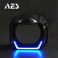 Cache de décoration de phare LED rond AES F35, Masque LED 5D, Couverture en cristal RGB pour phare automobile avec application, Lumière de bienvenue