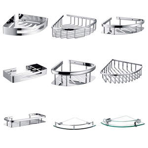 Estante de Almacenamiento Esquinero para Baño en Forma de Abanico de Acero Inoxidable 304, Diseño de Trípode de 3 Niveles sin Perforaciones - Product Image 4