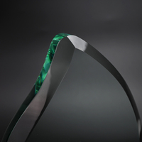 Plaques de récompense en verre de jade poli en forme de goutte d'eau, écologiques, personnalisables, trophées en cristal sur mesure, vente en gros à prix abordable