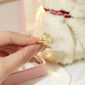 Gioielli all'ingrosso simpatico cartone animato anello in oro placcato in acciaio inox personaggio anello per ragazze gioielli personalizzati per le donne - Product Image 4